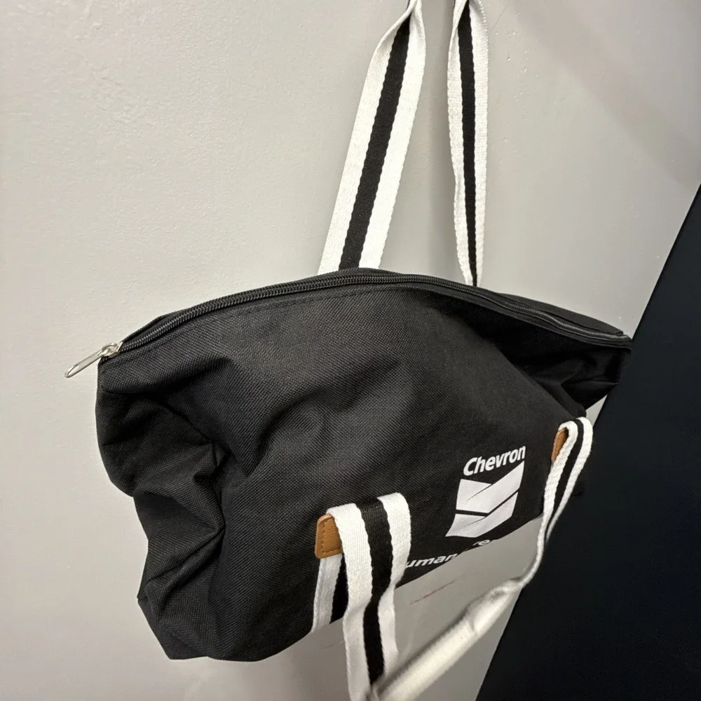 Canvas Vinyl Chevron Oil‎ Duffle Bag